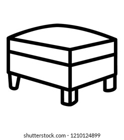 Line icon of stuffed stool seat