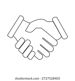 Line icon style commitment meeting agreement. Hand shake for deal contract, partnership, teamwork, business greeting. Simple outline for web app.Vector illustration. Editable stroke EPS 10. Deal logo