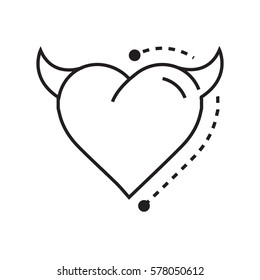 Line icon Style Heart Devil