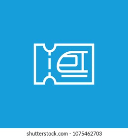 Line icon of suburban train ticket. Ticket control, railway ticket office, tram pass. Transport and travel concept. Can be used for web pictograms, design and application icons