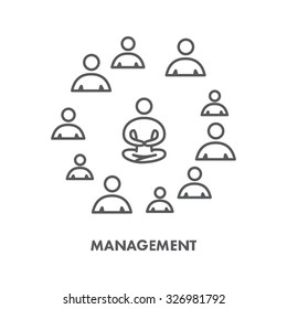 Line icon successful management. Vector business symbol, logo and banner