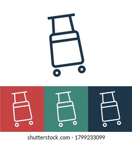 Line icon suitcase on wheels
