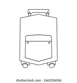 Line icon suitcase travel luggage, bag, briefcase. Isolated on white background.