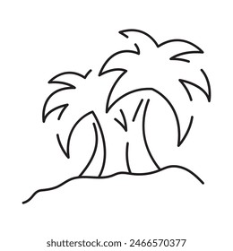 Line icon of summer and beach. Outline symbol summer vacation