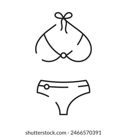 Line icon of summer and beach. Outline symbol summer vacation