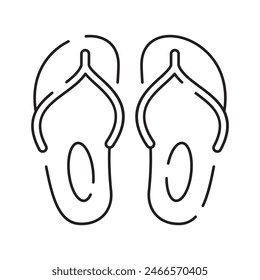 Line icon of summer and beach. Outline symbol summer vacation