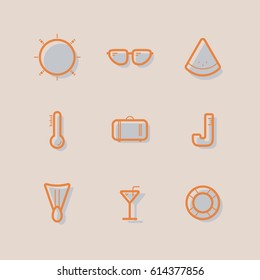 Line icon summer set