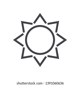 Line icon sun. With the ability to change the line thickness.