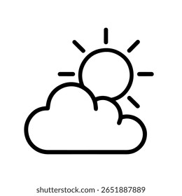 line icon sun behind cloud vector on white background
Vector icon on white background