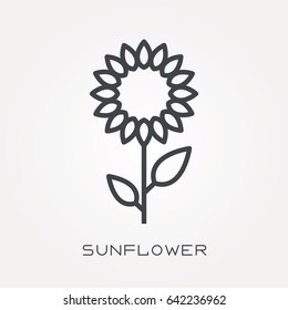 Line Icon Sunflower