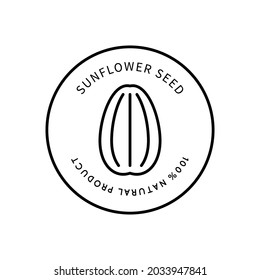 Line Icon Sunflower Seed In A Simple Style. Natural Product. Vector sign in a simple style isolated on a white background