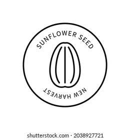 Line Icon Sunflower Seed In A Simple Style. New Harvest. Vector sign in a simple style isolated on a white background