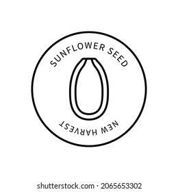 Line Icon Sunflower Seed In A Simple Style. New Harvest. Vector sign in a simple style isolated on a white background