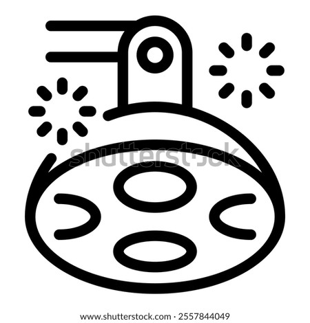 Line icon of a surgical lamp, representing medical equipment used in surgeries and medical procedures