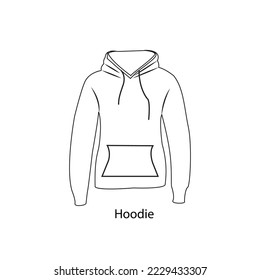 Line icon Sweatshirt vector illustration Hooded outline drawing silhouette hand drawing Unisex Sweat Hoodie symbol vector 