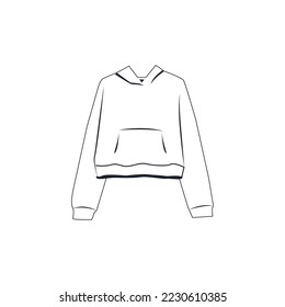 Line icon sweatshirt vector illustration unisex hoodie outline drawing silhouette hand drawing Unisex Sweat Hooded symbol vector 