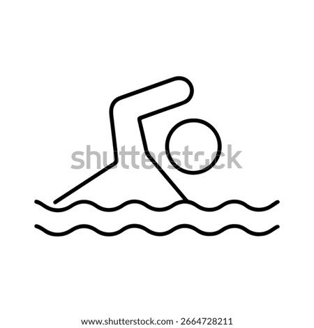 line icon swimming vector on white background
Vector line icon on white background