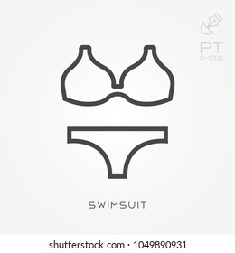 Line icon swimsuit