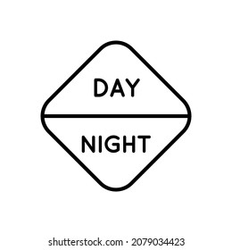 Line Icon Switches Day-Night Mode In Simple Style. Light Dark mode for mobile app development. Vector sign in a simple style isolated on a white background. Original size 64x64 pixels.