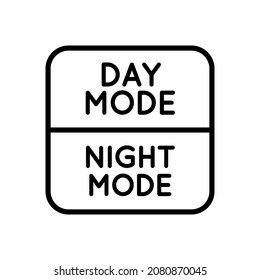 Line Icon Switches Day-Night Mode In Simple Style. Light Dark mode for mobile app development. Vector sign in a simple style isolated on a white background. Original size 64x64 pixels.