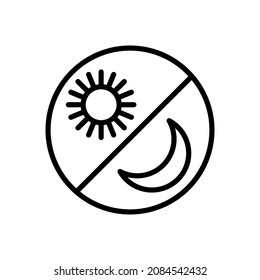 Line Icon Switches Day-Night Mode In Simple Style. Light Dark mode for mobile app development. Vector sign in a simple style isolated on a white background. Original size 64x64 pixels.