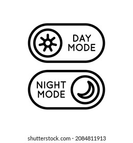 Line Icon Switches Day-Night Mode In Simple Style. Light Dark mode for mobile app development. Vector sign in a simple style isolated on a white background. Original size 64x64 pixels.