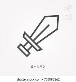 Line icon sword