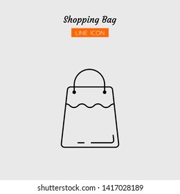 line icon symbol, application online shopping store marketplace concept, bag, Isolated flat outline vector design