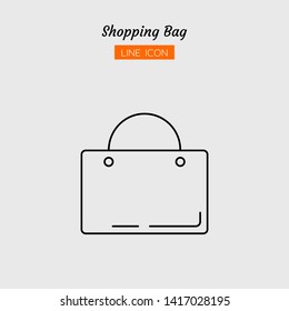 line icon symbol, application online shopping store marketplace concept, bag, Isolated flat outline vector design