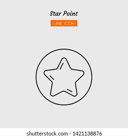 line icon symbol, application online shopping store marketplace concept, star, point, Isolated flat outline vector design