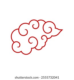 line icon symbol chinese clouds vector flat