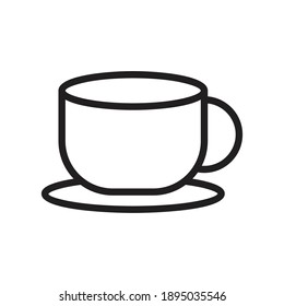 line icon symbol for coffee or tea glass