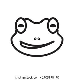 line icon symbol emoticon frog face feeling cool vector illustration