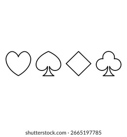 line icon symbol playing card outline vector