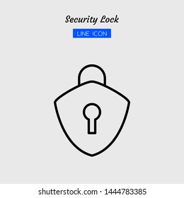 line icon symbol, security lock concept, padlock, safety, Isolated flat outline vector design