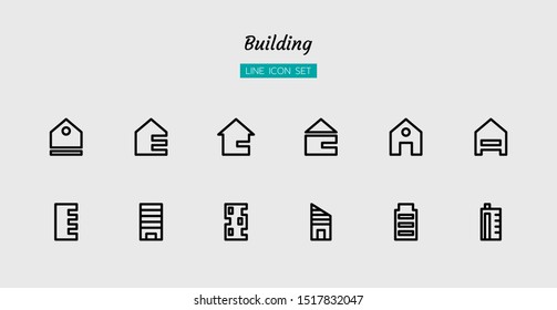 line icon symbol set, architecture building concept, home, office, property, condo, Isolated flat outline vector design