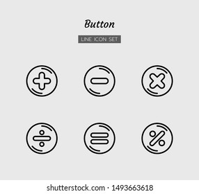 line icon symbol set, math button concept, sign, calculate, Isolated flat outline vector design