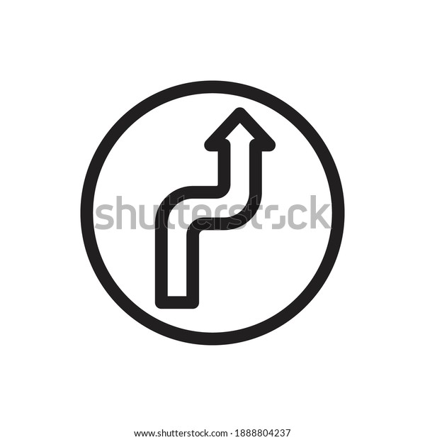 line icon\
symbol traffic sign double bend\
sign