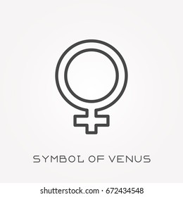 Line icon symbol of Venus