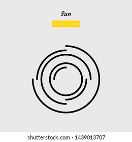 line icon symbol, weather forecast concept, daytime, climate, sunny, Isolated flat outline vector design