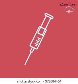 Line icon- syringe