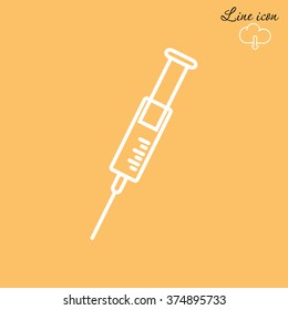 Line icon- syringe