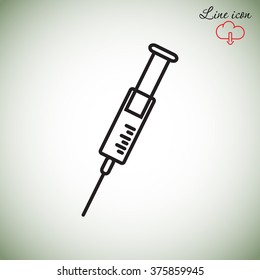 Line icon- syringe