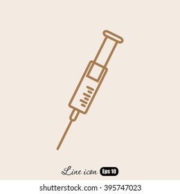 Line icon- syringe