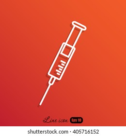 Line icon- syringe