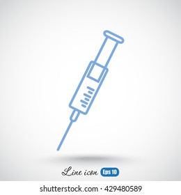 Line icon- syringe