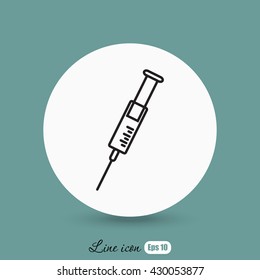 Line icon- syringe