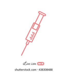 Line icon- syringe