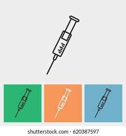 Line icon- syringe