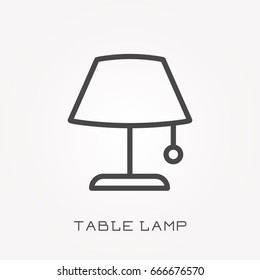 Line icon table lamp